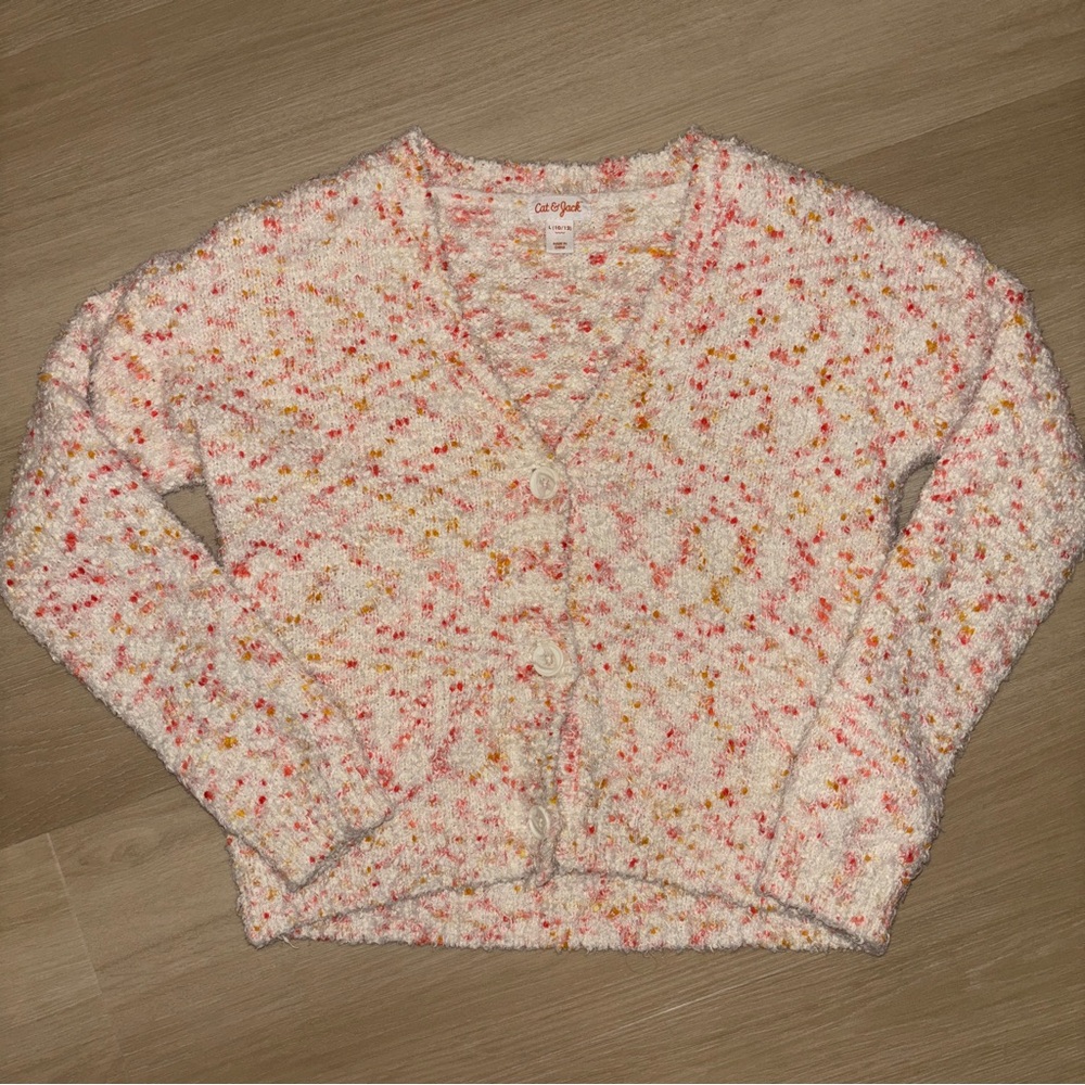 Cat & Jack Multicolor Speckled Cardigan Sweater